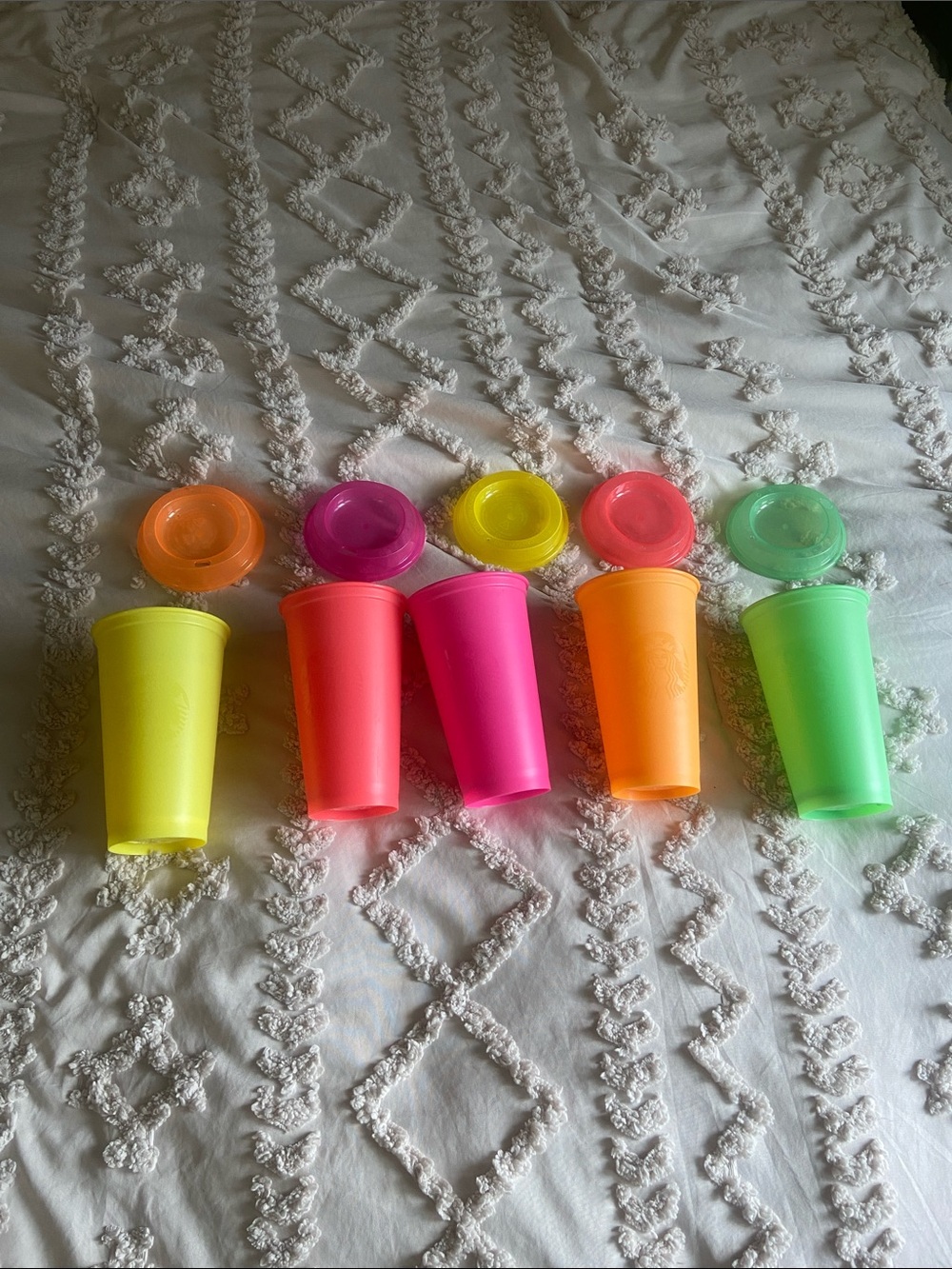Starbucks, reusable tumblers- Neon Multi Color Set